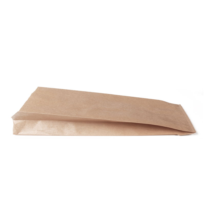 Бумажный крафт пакет с плоским дном, плоский пакет, 90*40*260 мм