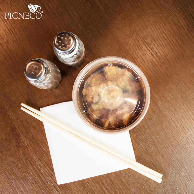 товар Одноразовая супница крафт с пластиковой крышкой, 320 мл (макс. 360 мл) BK045p