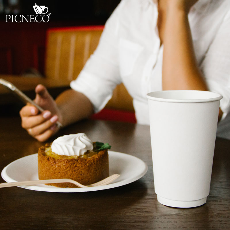 товар Бумажный стакан двухслойный белый 450 мл STDW043