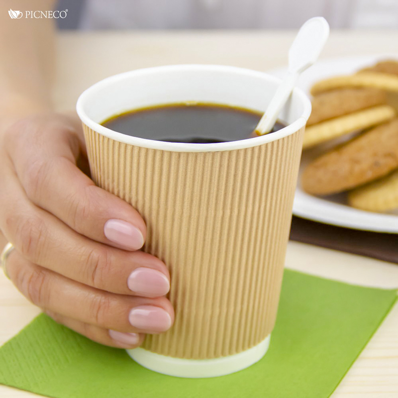 товар Бумажный гофрированный стакан, крафт, 250 мл (макс. 270 мл) STG125Kr