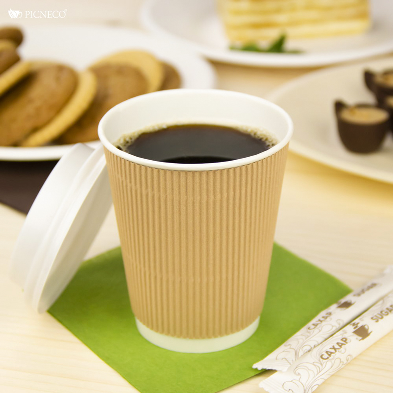 товар Бумажный гофрированный стакан, крафт, 250 мл (макс. 270 мл) STG125Kr