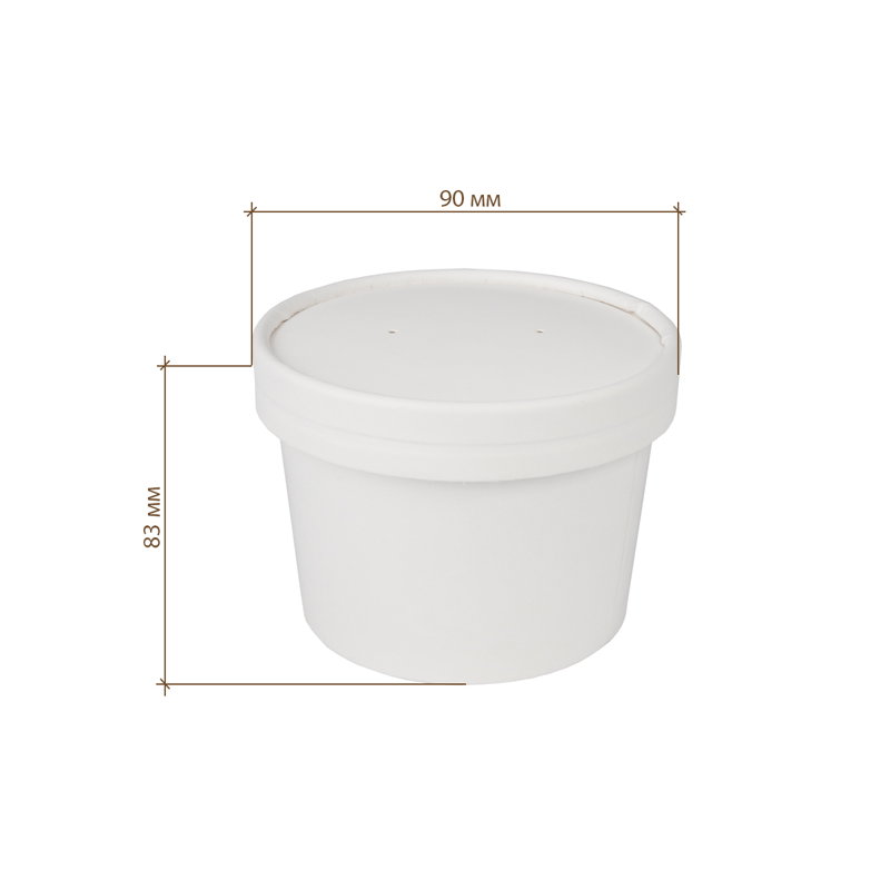 товар Одноразовая супница с бумажной крышкой белая, 230 мл (макс. 250 мл) BK121