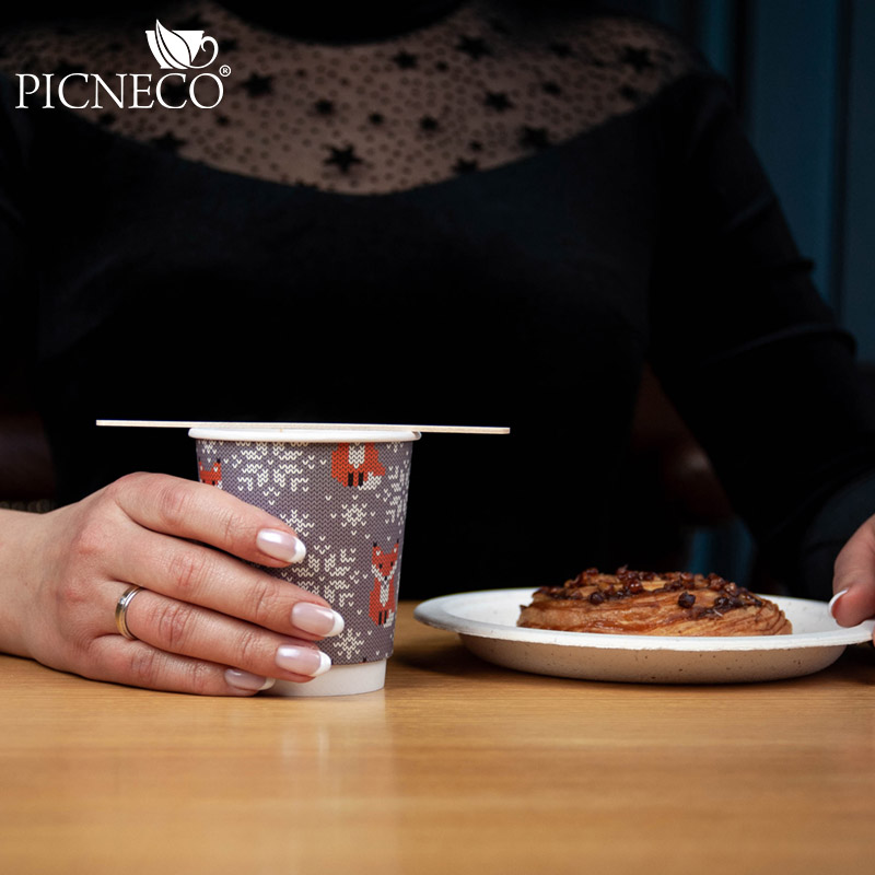 товар Бумажный новогодний стакан с рисунком "Лисичка" 250 мл, двухслойный STD225L