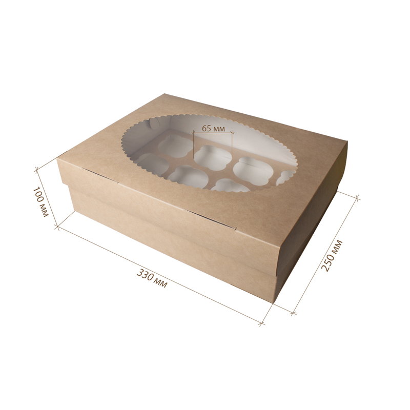 товар Коробка для капкейков с окном (для 12 штук ) BK083