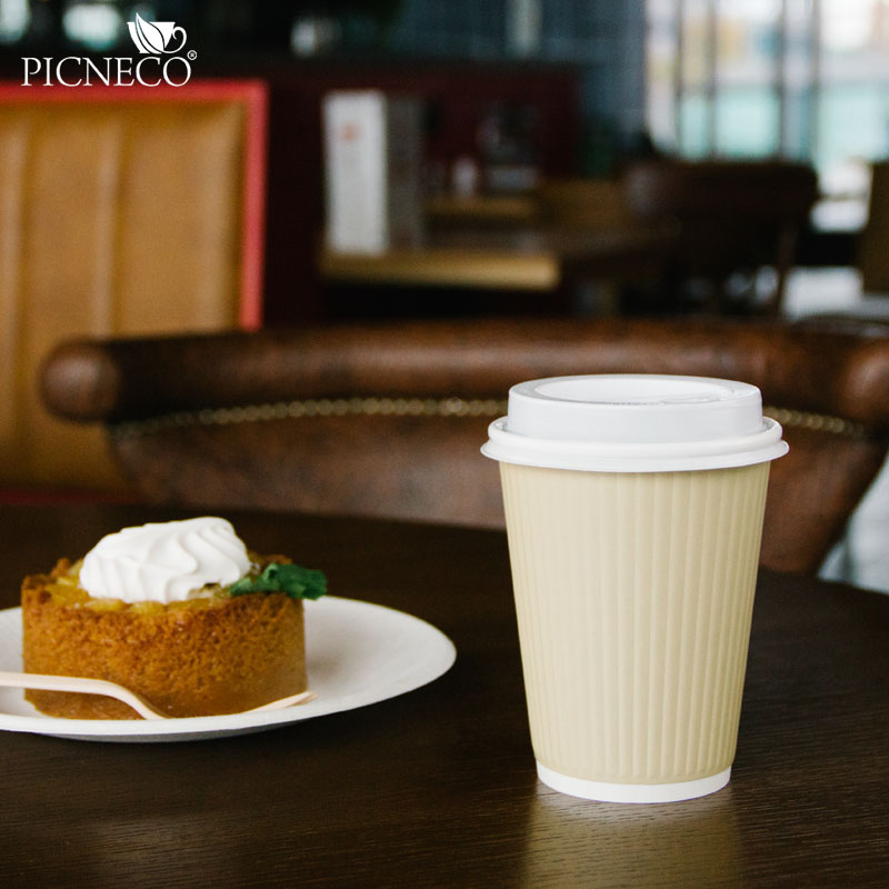 товар Бумажный рифленый стакан, 360 мл (макс. 420 мл), двухсл., крафт STG235BJ