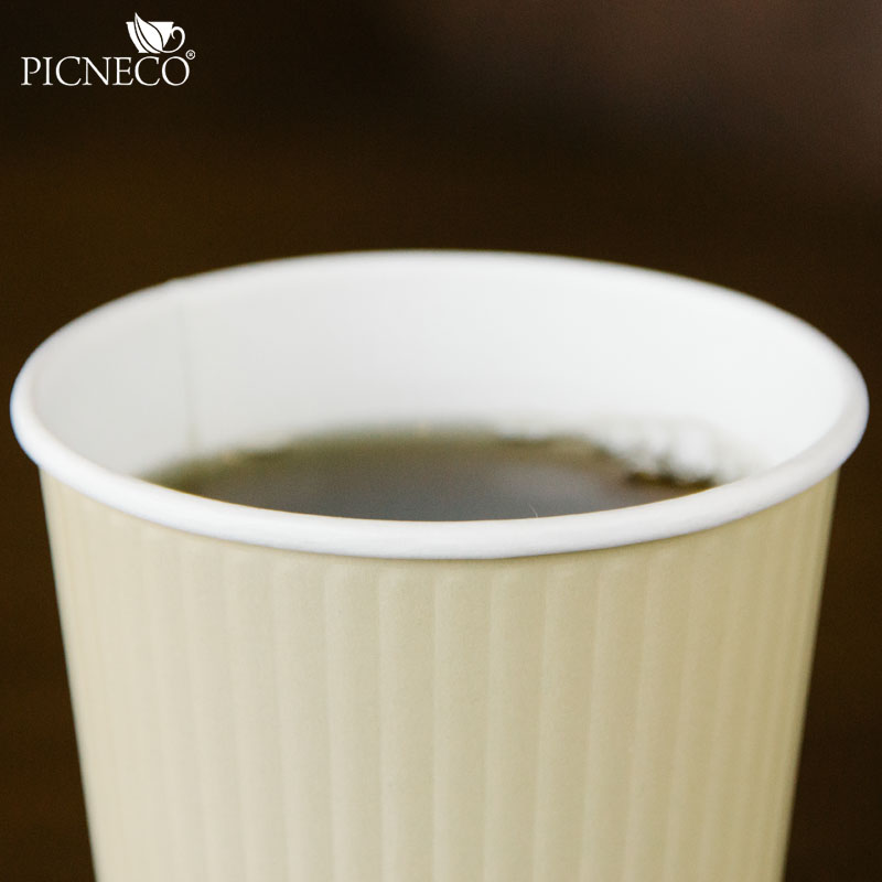 товар Бумажный рифленый стакан, 360 мл (макс. 420 мл), двухсл., крафт STG235BJ