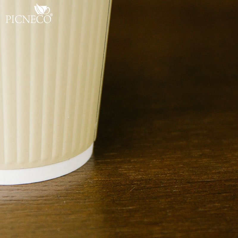 товар Бумажный рифленый стакан, 360 мл (макс. 420 мл), двухсл., крафт STG235BJ