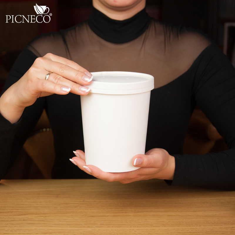 товар Одноразовая супница с бумажной крышкой белая, 1000 мл BK191