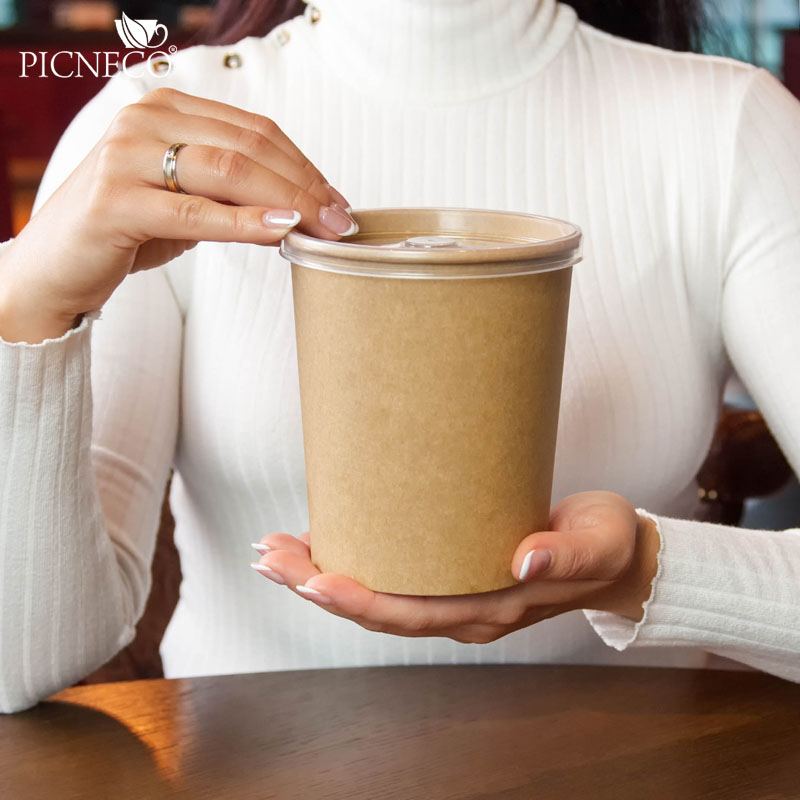 товар Одноразовая супница крфт с бумажной крышкой, 1000 мл BK074