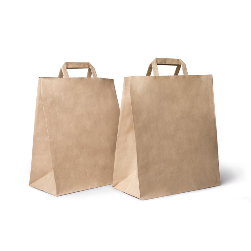 товар Бумажный крафт пакет с плоскими ручками, 280*150*320 мм KPP028