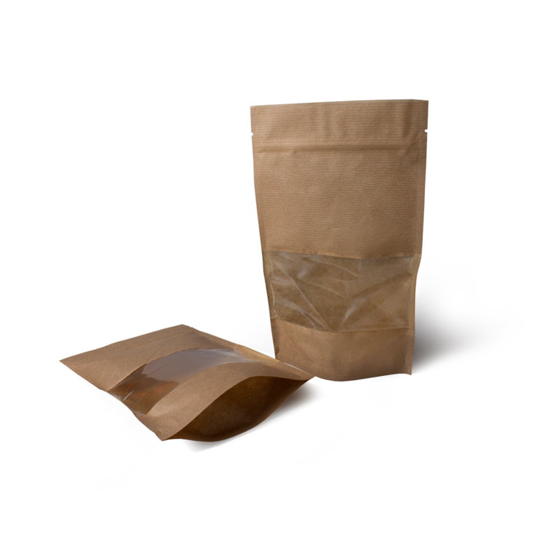 товар Крафт пакет дой пак зип лок с окном 70мм 150*40*240 мм ZLM150Kr