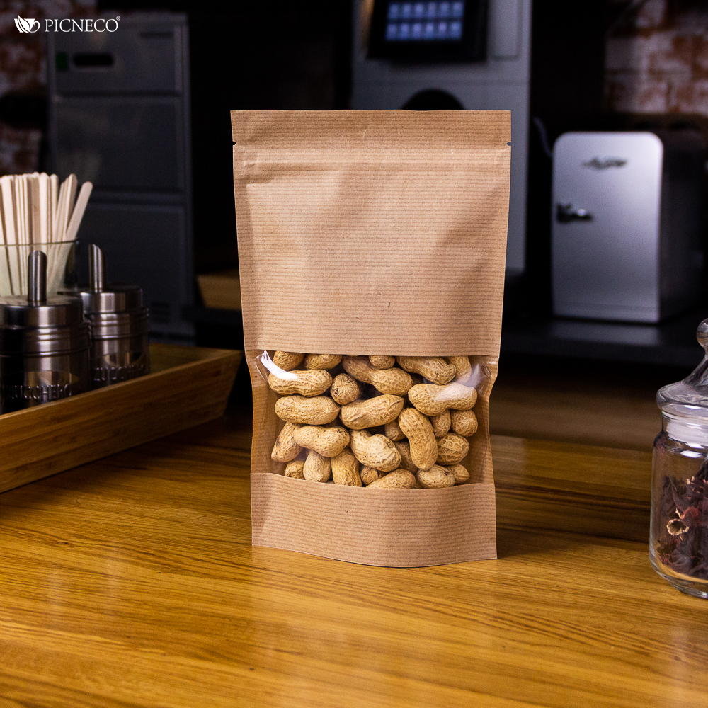 товар Крафт пакет дой пак зип лок с окном 70мм 150*40*240 мм ZLM150Kr