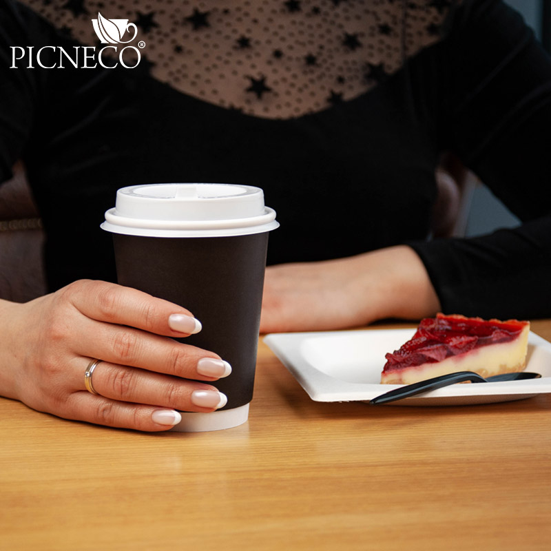 товар Бумажный двухслойный стакан 350 мл черный STDC035