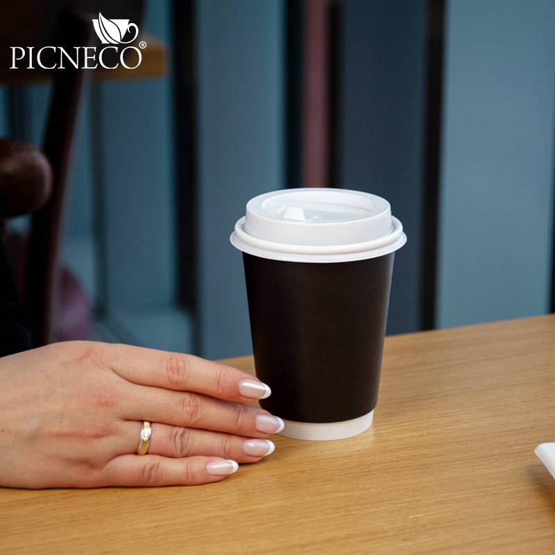 товар Бумажный двухслойный стакан 350 мл черный STDC035