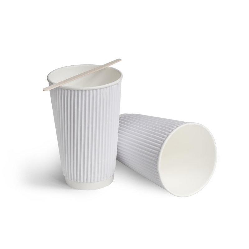 товар Бумажный гофрированный стакан, белый, 450 мл (макс. 500 мл) ST045B