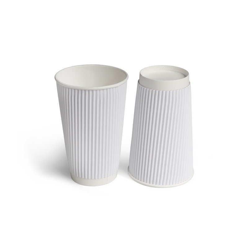 товар Бумажный гофрированный стакан, белый, 450 мл (макс. 500 мл) ST045B