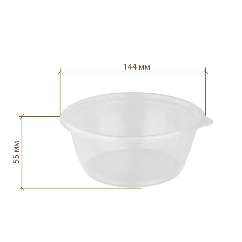 товар Контейнер круглый PP, прозрачный, 144*59 мм, 500 мл, серия K-144 PK14450