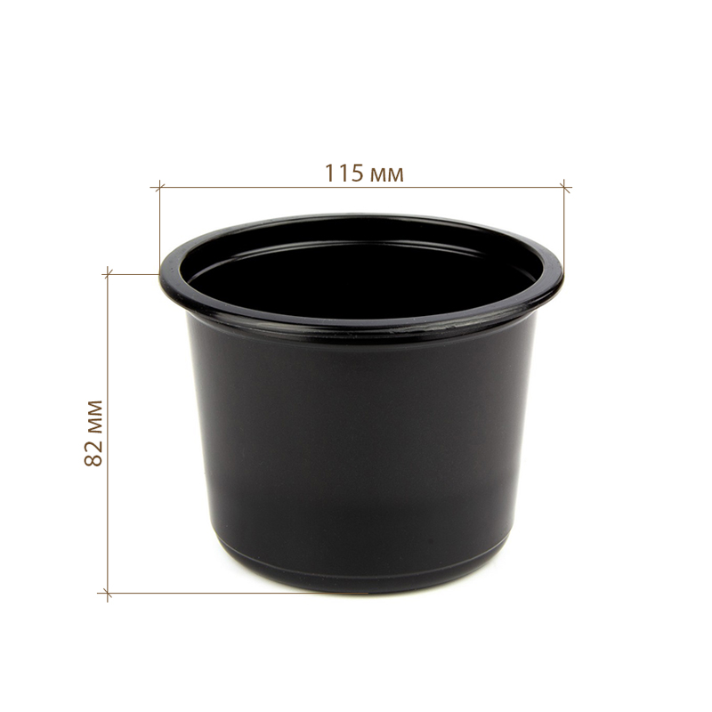 товар Контейнер круглый PP, черный, 115*82 мм, 500 мл, cерия СпК-115 V4-0031