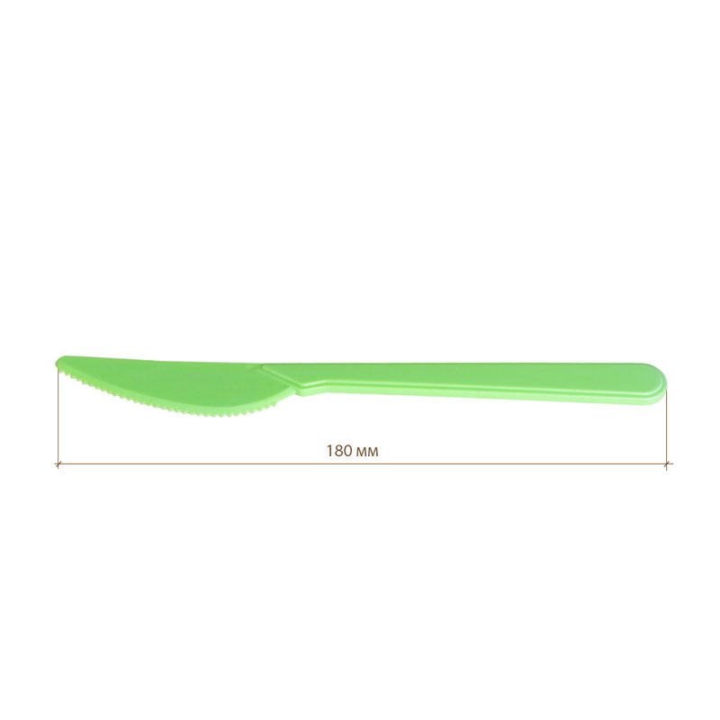 Пластиковый одноразовый салатовый нож ПРЕМИУМ, 180 мм