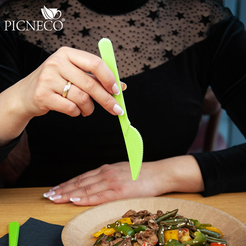 товар Пластиковый одноразовый салатовый нож ПРЕМИУМ, 180 мм SPP203G