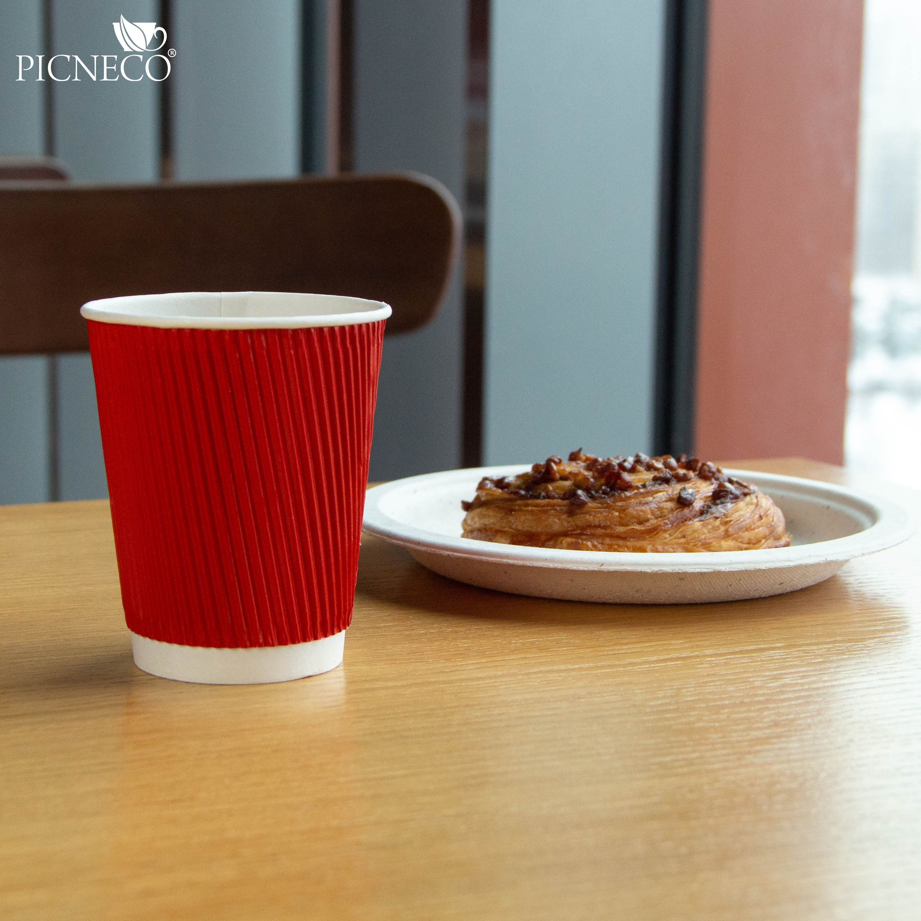 товар Гофрированный бумажный стакан 250 мл, красный STG025R