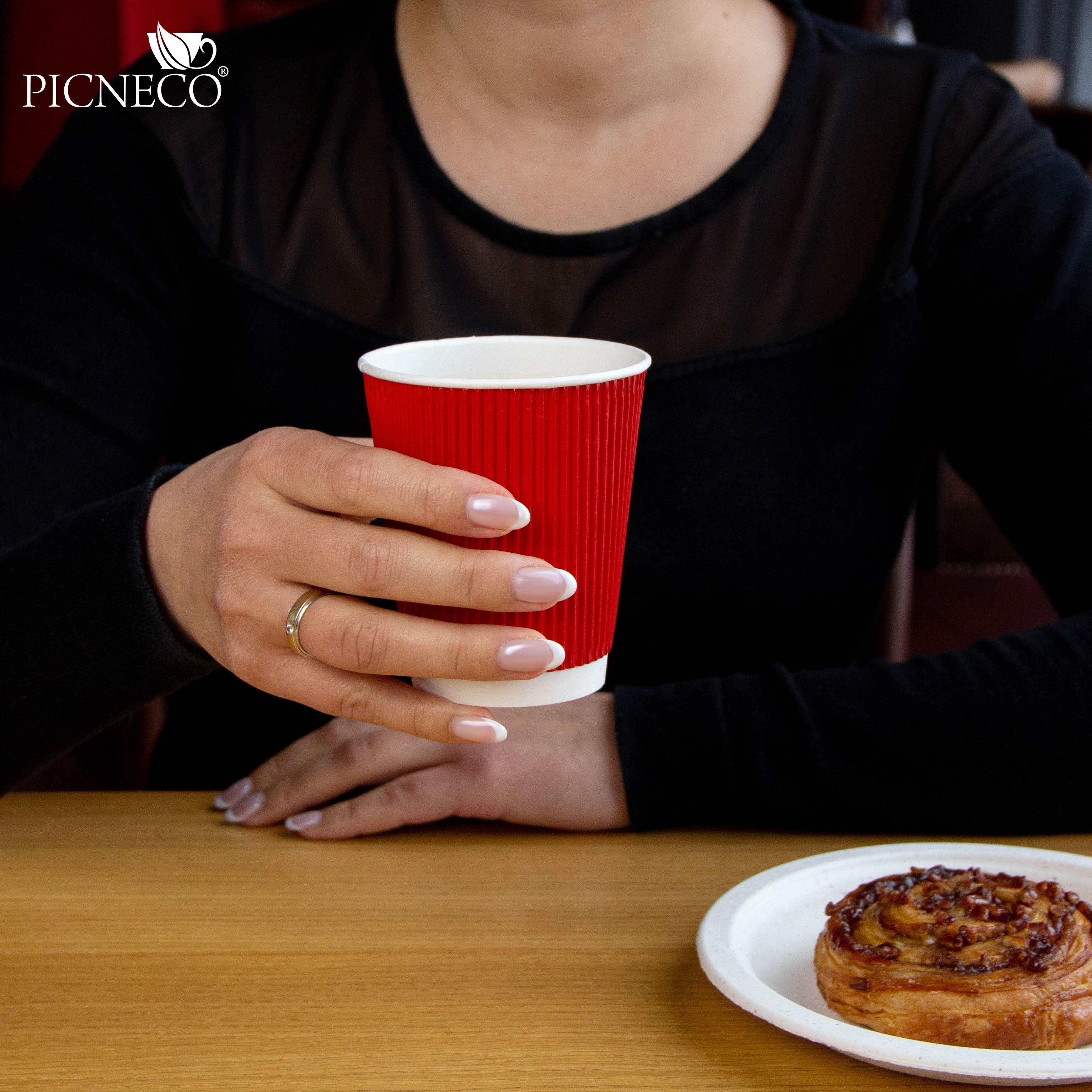 товар Гофрированный бумажный стакан 250 мл, красный STG025R