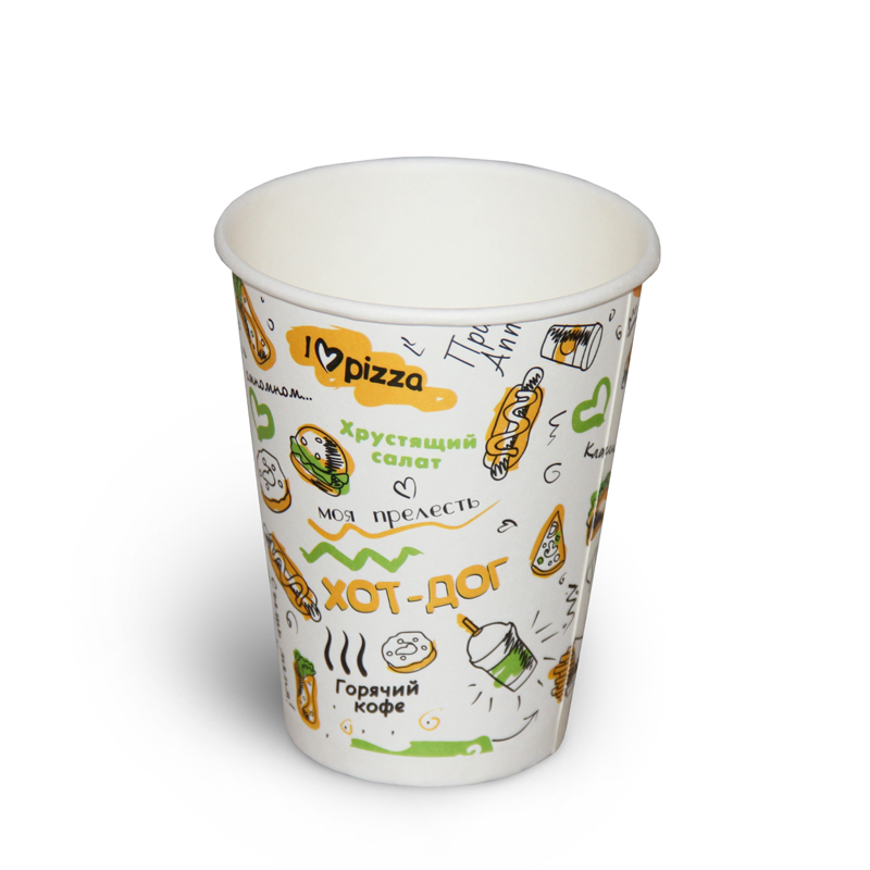 Бумажный стакан FOODкорт, 300 мл (макс. 330 мл), однослойный