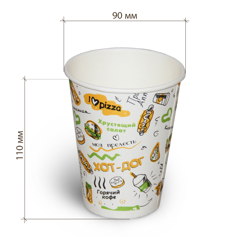 товар Стакан однослойный бумажный 300 мл FOODкорт STB043fk