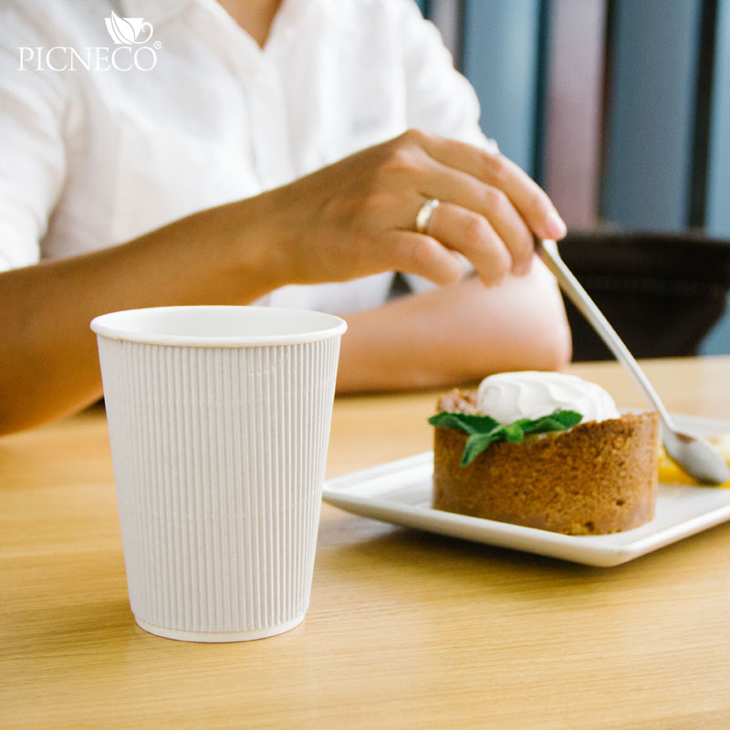 товар Бумажный гофрированный стакан, белый, 400 мл (макс. 450 мл) STG145B