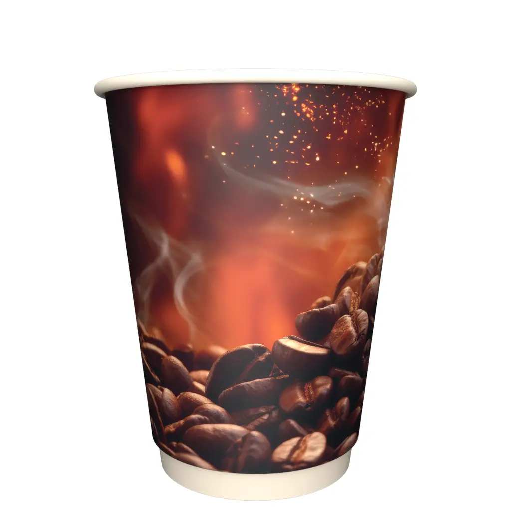 товар Бумажный стакан с рисунком "Кофе" 350 мл, двухслойный STD325Cb