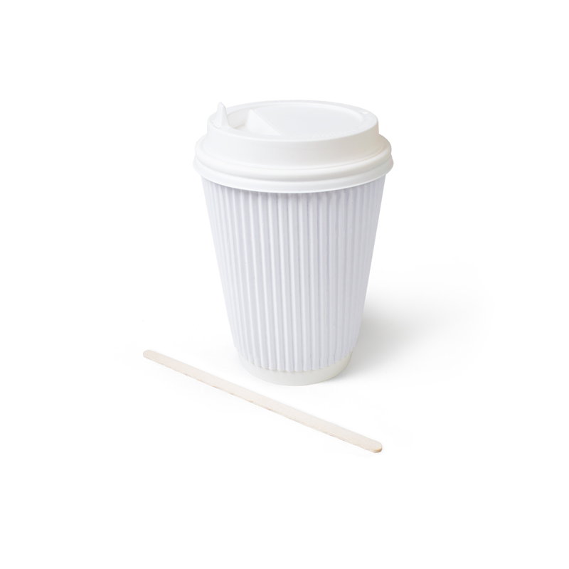 товар Бумажный гофрированный стакан, белый, 360 мл (макс. 420 мл) ST036B