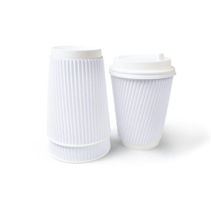 товар Бумажный гофрированный стакан, белый, 360 мл (макс. 420 мл) ST036B