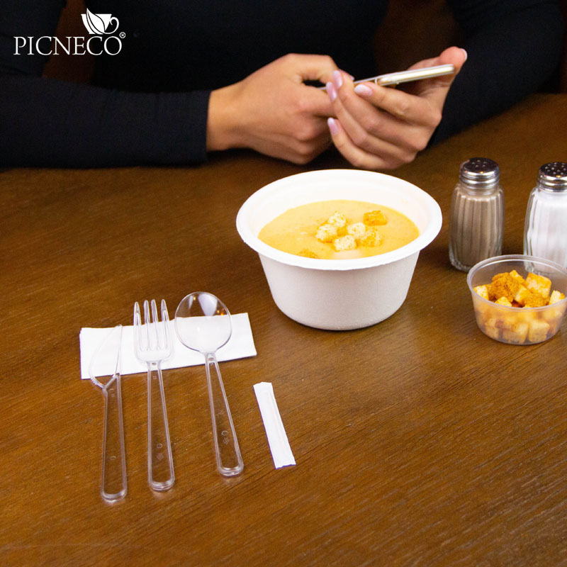 товар Набор прозрачных приборов в инд. упаковке (нож, вилка, ложка, салфетка, зубочистка) V1-1003