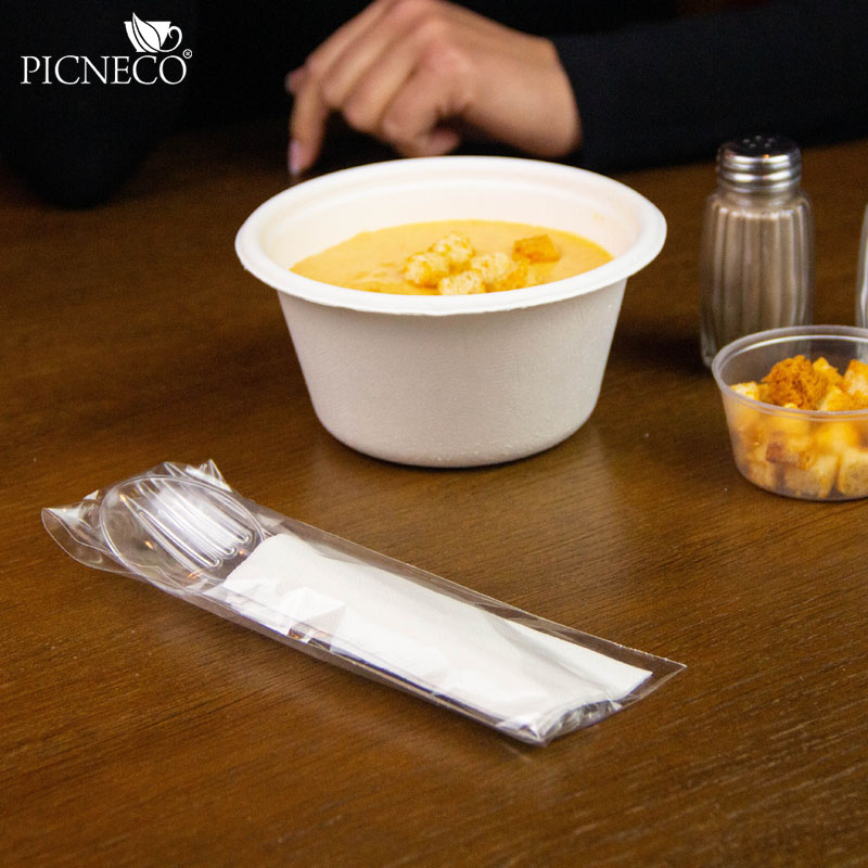 товар Набор прозрачных приборов в инд. упаковке (нож, вилка, ложка, салфетка, зубочистка) V1-1003