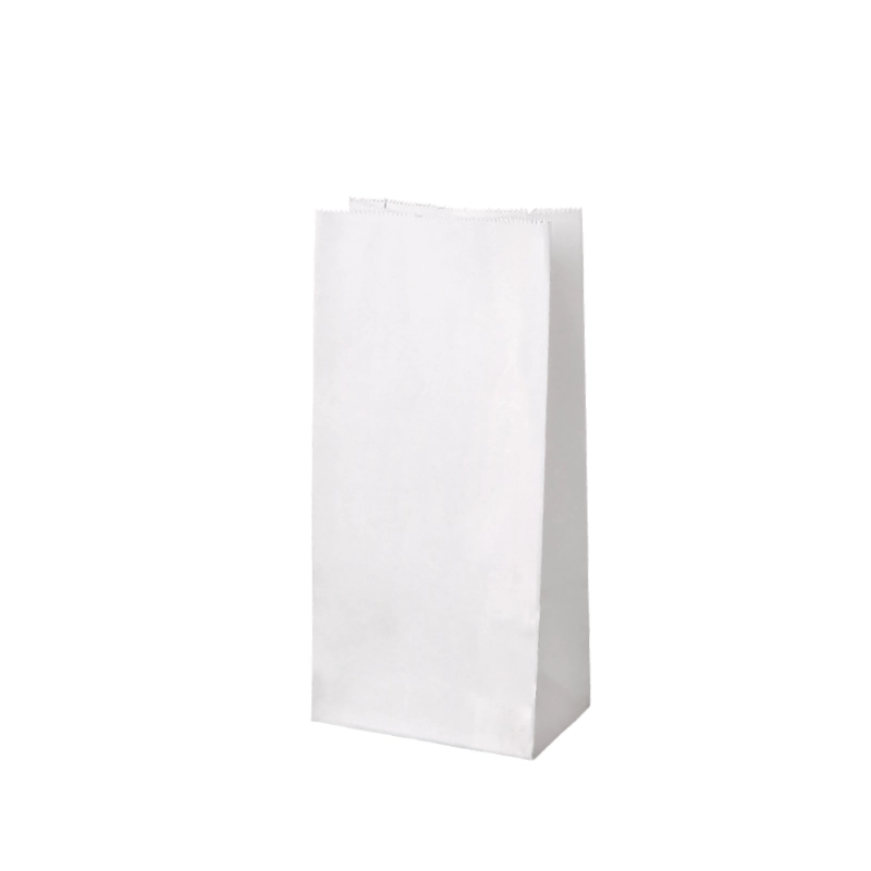Бумажный пакет с прямоугольным дном, 80*50*170 мм, 65 г/м, белый