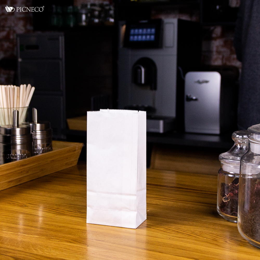 товар Бумажный пакет с прямоугольным дном, 80*50*170 мм, 65 г/м, белый BPD008