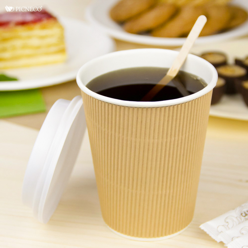 товар Бумажный гофрированный стакан, крафт, 350 мл (макс. 400 мл) STG135Kr