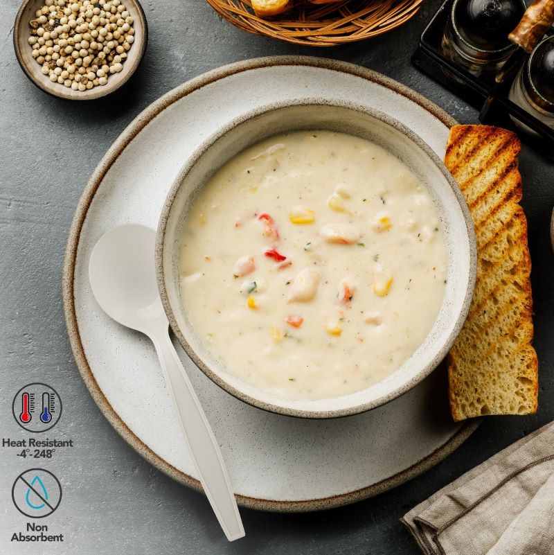 товар Ложка из кукурузного крахмала 150 мм, белая SP001B