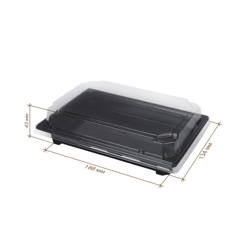 товар Контейнер [дно] для суши ПЭТ, 188*134*25 мм, серия Сп-19 PKS19