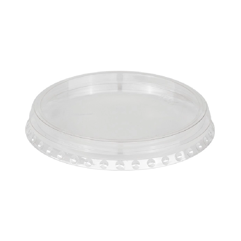 Крышка для стакана прозрачная плоская с отверстием 95 мм