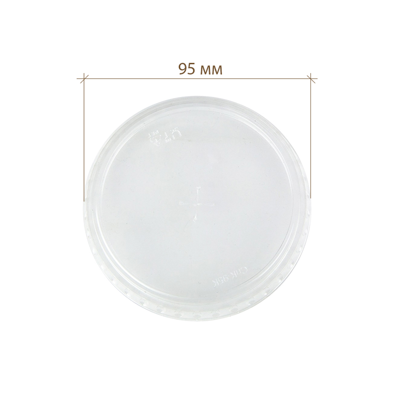Крышка для стакана прозрачная плоская с отверстием 95 мм
