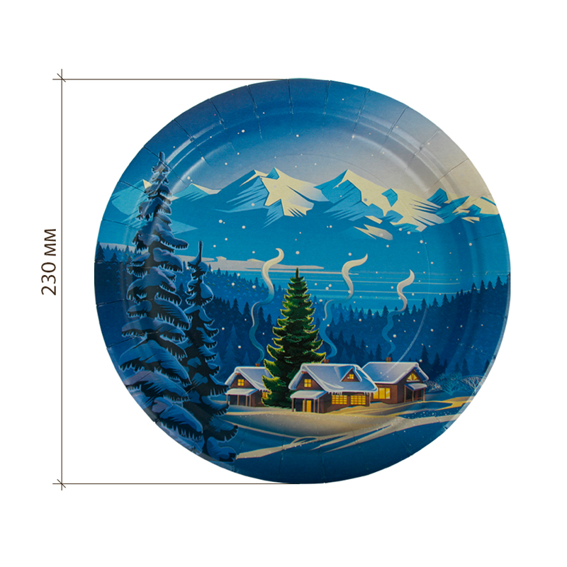 товар Тарелка бумажная 230 мм "Зимний пейзаж" BP013Zp