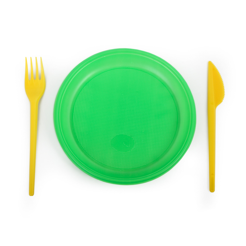 Тарелка пластиковая 165 мм, зеленая