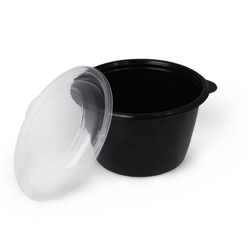 товар Контейнер круглый PP, черный, 144*85 мм, 750 мл, серия K-144 PK14475C