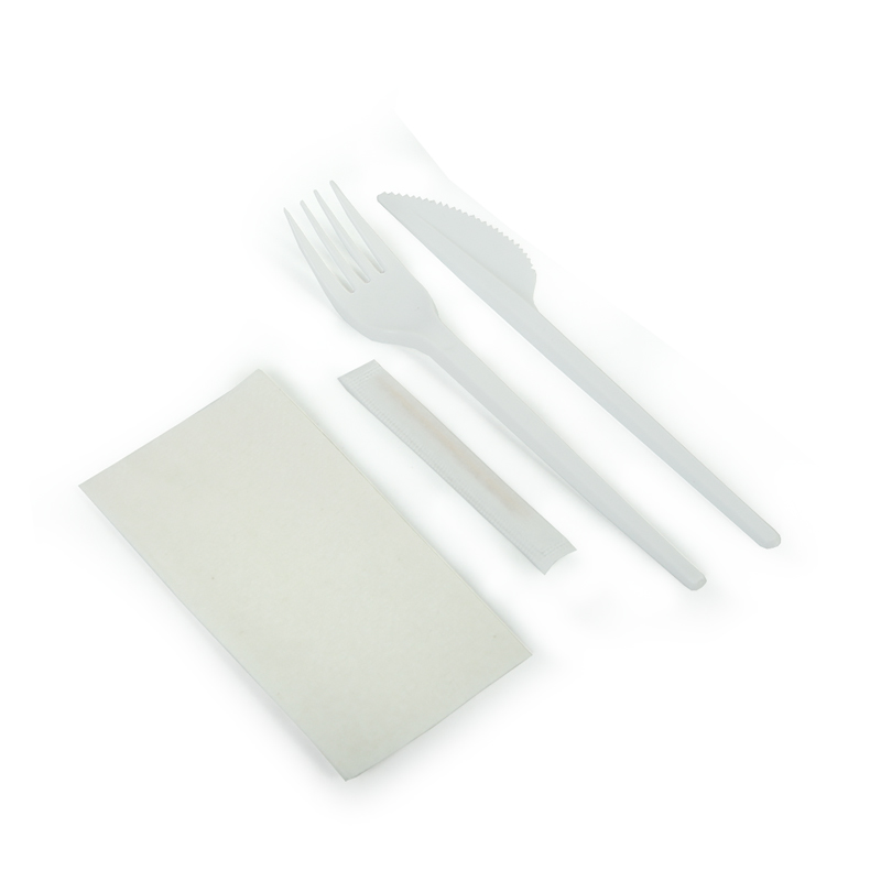товар Набор белых приборов в инд. упаковке (нож, вилка, салфетка, зубочистка) V1-1007