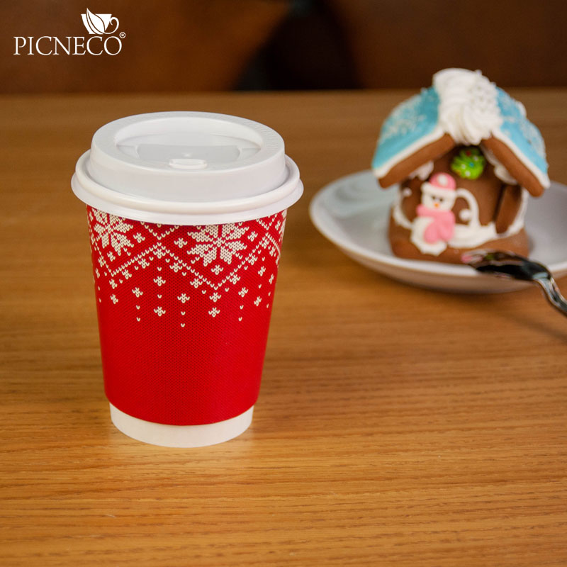 товар Бумажный новогодний стакан с рисунком "Свитер" 350 мл, двухслойный STD325Sw