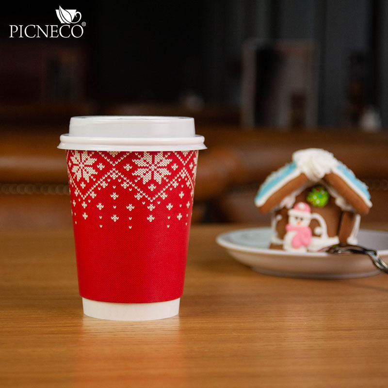 товар Бумажный новогодний стакан с рисунком "Свитер" 350 мл, двухслойный STD325Sw