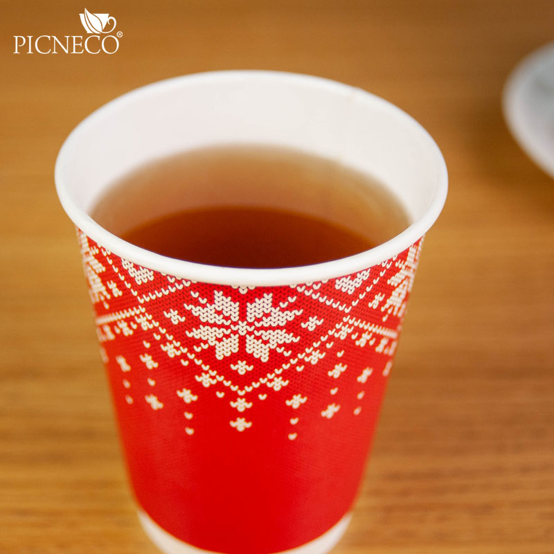 товар Бумажный новогодний стакан с рисунком "Свитер" 350 мл, двухслойный STD325Sw