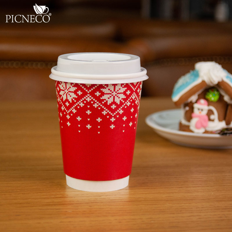 товар Бумажный новогодний стакан с рисунком "Свитер" 350 мл, двухслойный STD325Sw