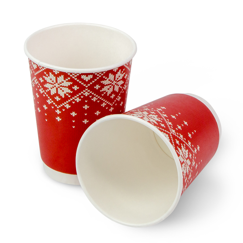 товар Бумажный новогодний стакан с рисунком "Свитер" 350 мл, двухслойный STD325Sw